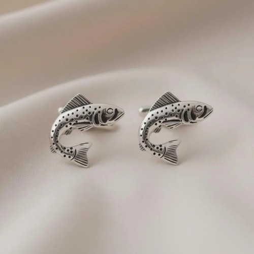 Fish cufflinks new men - new,