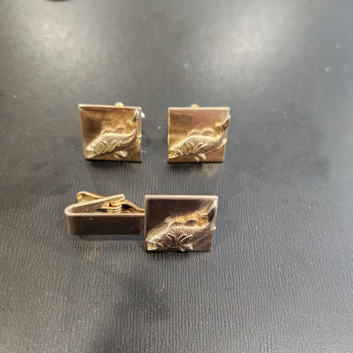 Vintage angler fish cufflink - vintage,