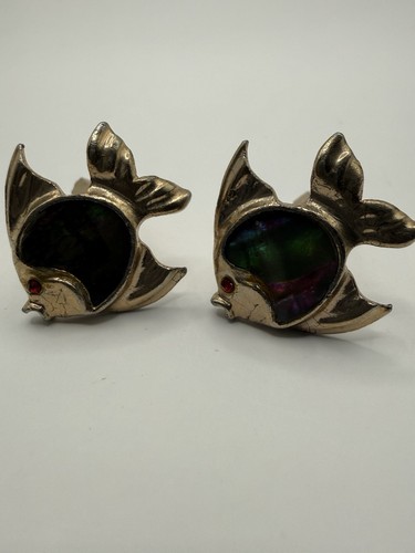 Vintage fish cufflinks gold - fish,