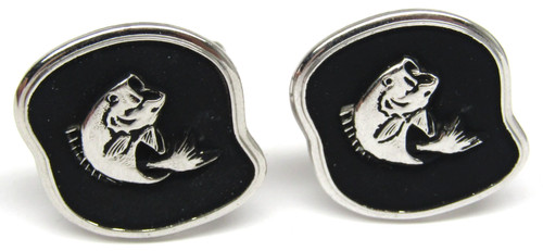 Fishing cufflinks largemouth - fishing,